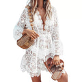 Feminine Floral Lace Crochet Cover-Ups Dress