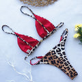 Micro Leopard Print Triangle Bikinis Set Swimwear