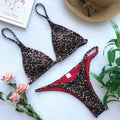 Micro Leopard Print Triangle Bikinis Set Swimwear