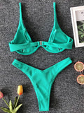 Sexy Neon V-bar Underwired Bikini Set