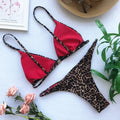 Micro Leopard Print Triangle Bikinis Set Swimwear