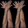 Crystal Mesh Stretch Rhinestones Gloves