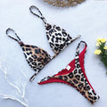 Micro Leopard Print Triangle Bikinis Set Swimwear