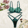 Emerald Satine Lingerie Set