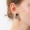 Black Pave Crystal Earrings