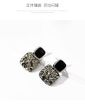 Black Pave Crystal Earrings