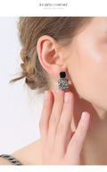 Black Pave Crystal Earrings