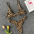 Lexi Ribbed Cutout Pushup Bikini Leopard