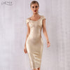 Gold Moment Bandage Dress in Gold