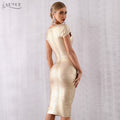 Gold Moment Bandage Dress in Gold