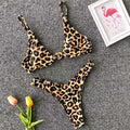 Lexi Ribbed Cutout Pushup Bikini Leopard