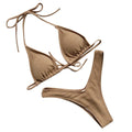 Solid Gold Push Up Bikini Two Piece Swimwear