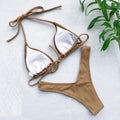 Solid Gold Push Up Bikini Two Piece Swimwear