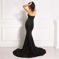 Strapless Front Slit Maxi Dress