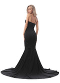 Strapless Front Slit Maxi Dress