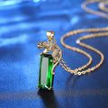 Verde Solitaire Leopard Necklace