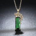 Verde Solitaire Leopard Necklace