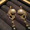 Leopard Pearl Pendant Earrings