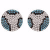 Leopard Turquoise, Rhodium, and Zircon Stud Earrings