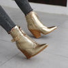 Gold Snake Print Ankle Boots