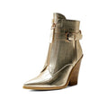 Gold Snake Print Ankle Boots