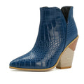 Ankle High Snake Print Cowboy Bootie