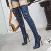 Patent Leather Tigh High Boots