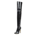 Patent Leather Tigh High Boots