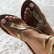 Cleopatra's Summer in Rome Ankle Wrap Serpenti Sandals