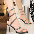 Serpentine Ankle Wrap Sandals