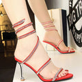 Serpentine Ankle Wrap Sandals